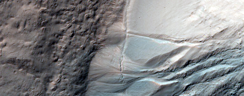 West and East-Facing Gullies Seen in MOC Images R09-04256 and MOC R10-01592