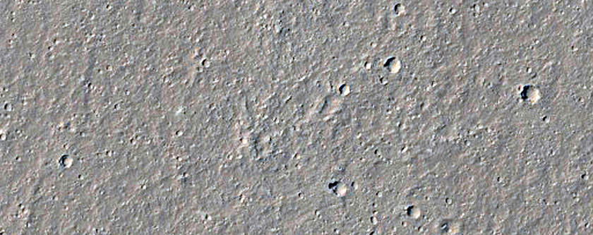 Crater with Impressive Wind Streak in Elysium Planitia