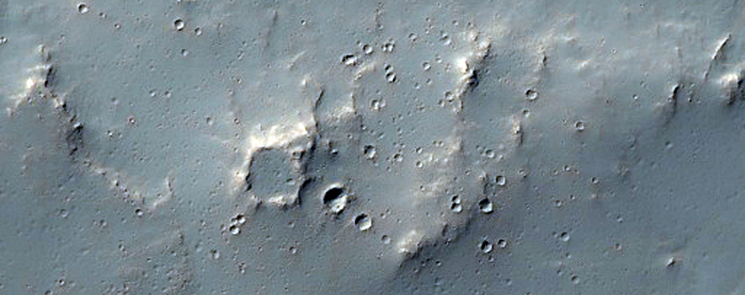 Secondary Craters from Fresh 1-Kilometer Diameter Crater to the North