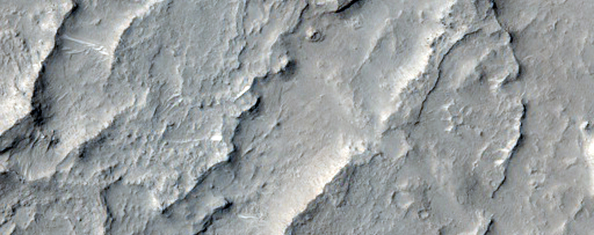 Warped and Eroded Terrain in Western Elysium Planitia