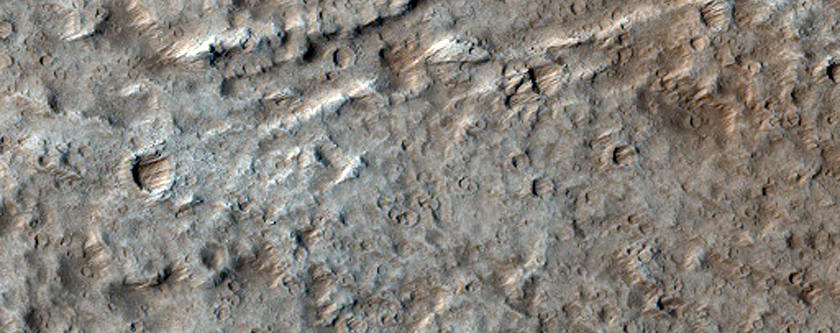 Pit Craters West of Olympus Mons Summit