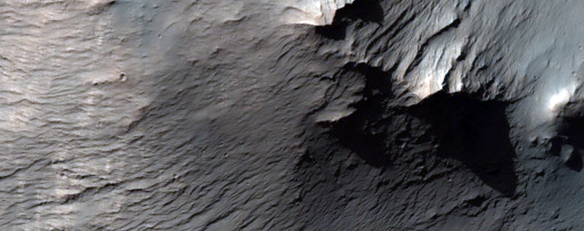Central Peak and Interior of Well-Preserved 30-Kilometer Crater