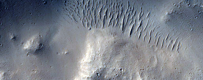 Lobate Deposit at Base of Olympus Mons Scarp