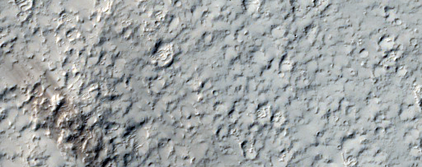 Channel Intersecting Crater in Labou Vallis