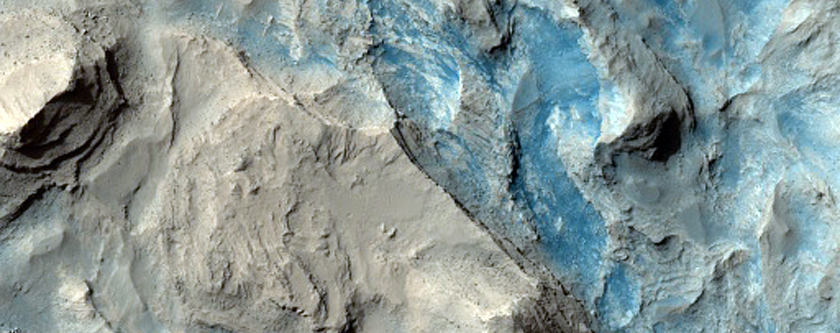 Layered Deposit on Crater Floor in Elysium Region