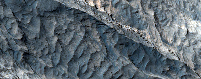Contact between Differing Mineralogies in West Candor Chasma