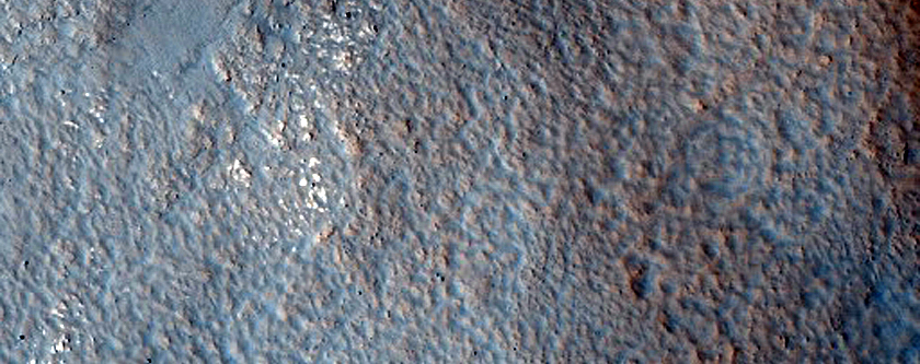 Central Peak of Rampart Crater in Northern Plains