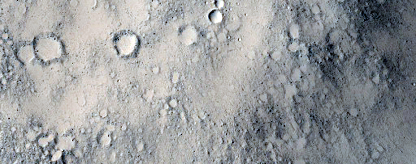 Crater with Central Peak in Amazonis Planitia