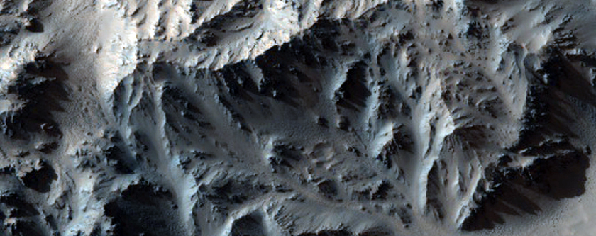 Drainage Off Ponded Materials in Mojave Crater