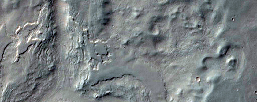 Flow Feature in Northern Bond Crater