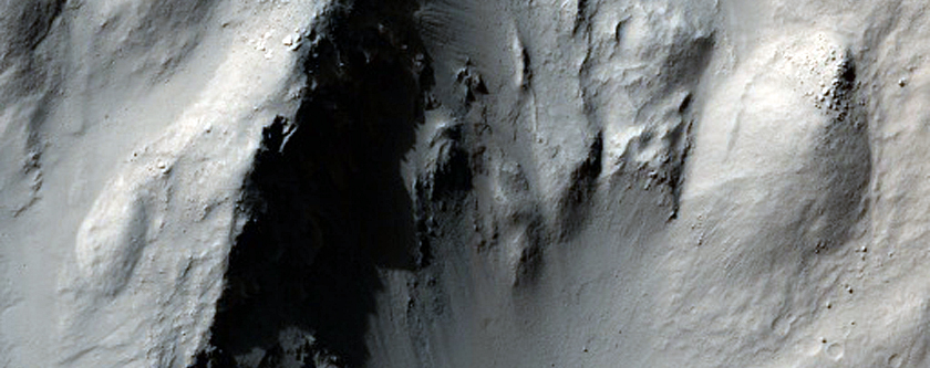 Central Peak of Unnamed Crater within the Medusae Fossae Formation