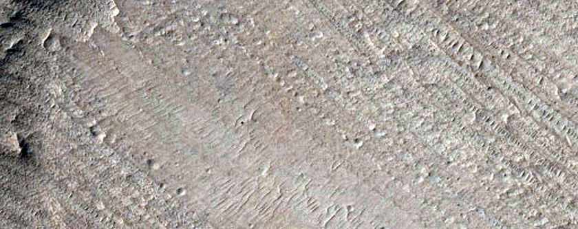 Contact between Wallrock and Light-Toned Layering in East Candor Chasma