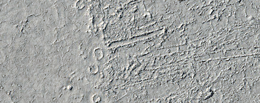 Lava Filling a Large Crater in Elysium Planitia