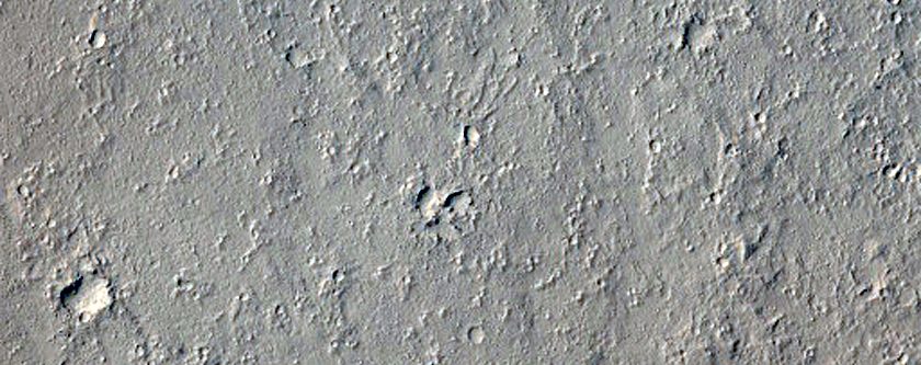 Pits at Summit of Low Shield South of Cerberus Fossae