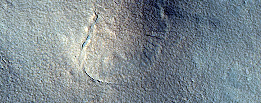 Flow Lobes in Northern Plains Crater