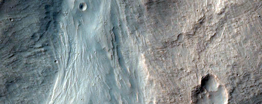 Fluvial and Alluvial Features on North Wall of Eos Chasma