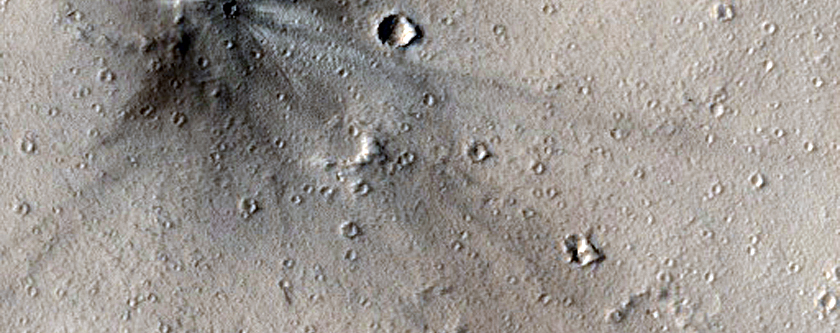 Re-Image Very Recent Impact Crater and Dark Spot