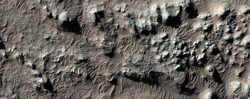 Dark Area in Crater in Viking Image 425S33