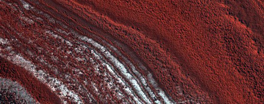 Mound in a North Polar Layered Deposits Trough