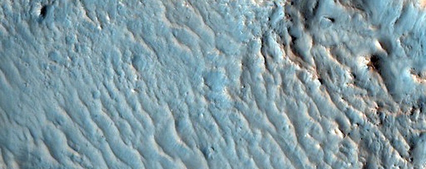 Bedrock in Bonestell Crater