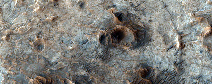 Rocas antiguas y coloridas cerca del Mawrth Vallis