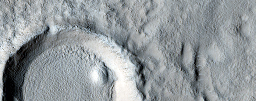 Mound in Small Crater in Utopia Region