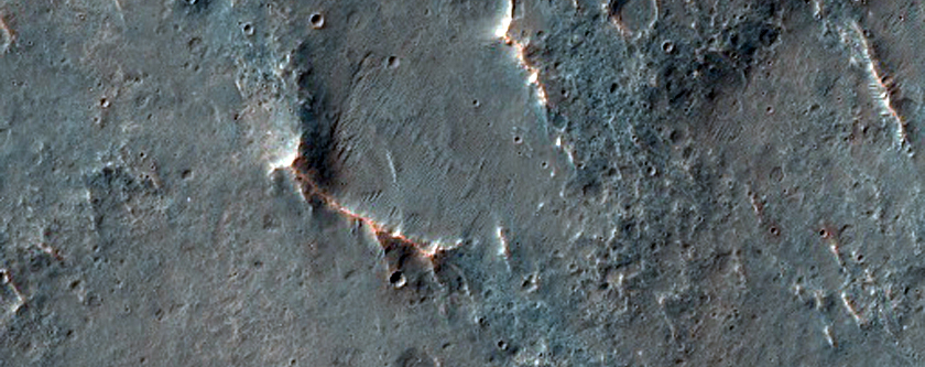 Sample of Area in East Thaumasia Planum with Lighter-Toned Rock Outcrops