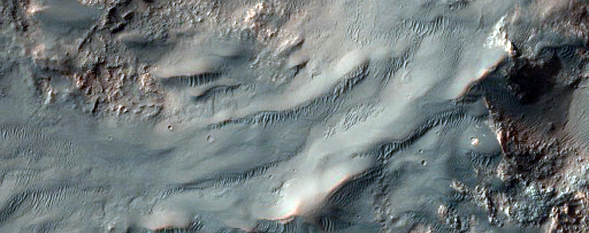Streamlined Landforms on Terraces of Ritchey Crater