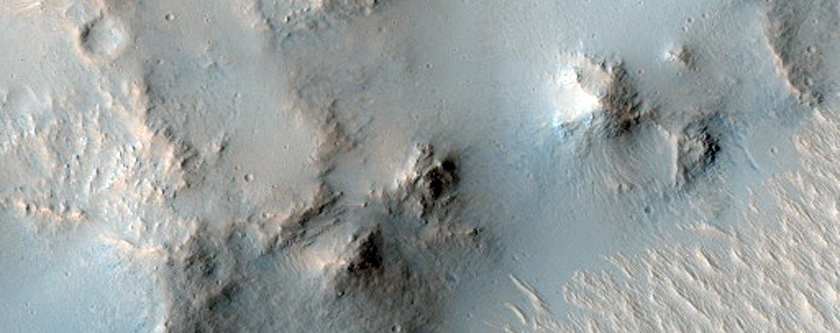Central Uplift of Large Crater in Elysium Planitia
