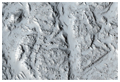 Lava Flow Constricted between Topographic Obstacles