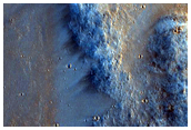 Faults and Terraces on Crater Rim