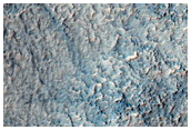 Lobate Form at Valley Terminus in Crater Seen in THEMIS Image V18691005