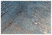 Slope Features in North Facing Crater Wall