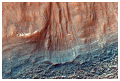 Gullies on Crater Wall