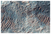Monitor Slope Features Near Crater Rim