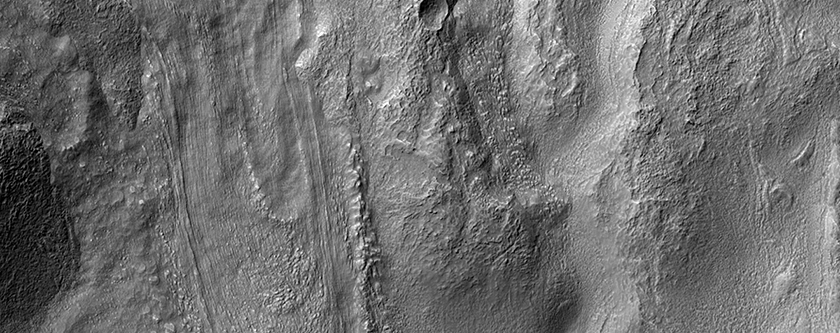 Tongue-Shaped Feature as Seen in CTX Image