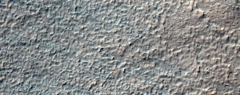 Crater and Fan-Shaped Feature in Terra Sirenum