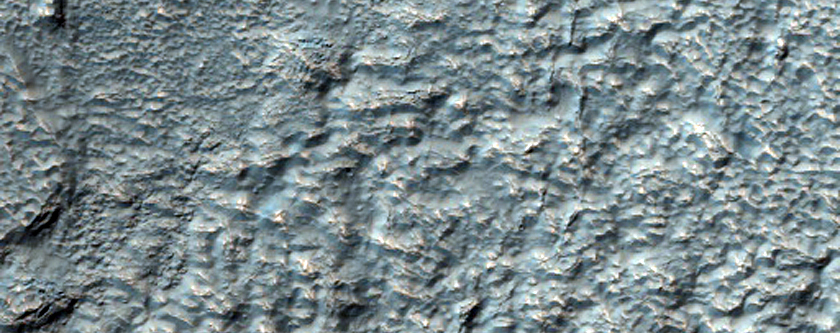 Channel Cutting Crater Wall in Nereidum Montes