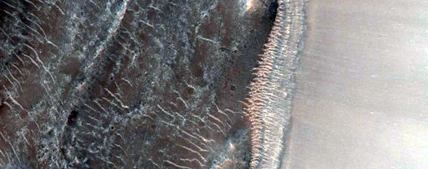 Flow Material in Equatorial Crater