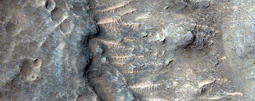 Layered Materials Northwest of Gale Crater