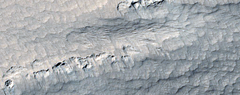 Pitted Ridge in Medusae Fossae Formation
