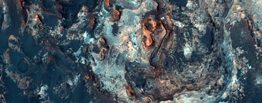 Possible Clays Inside Large Crater in Mawrth Vallis