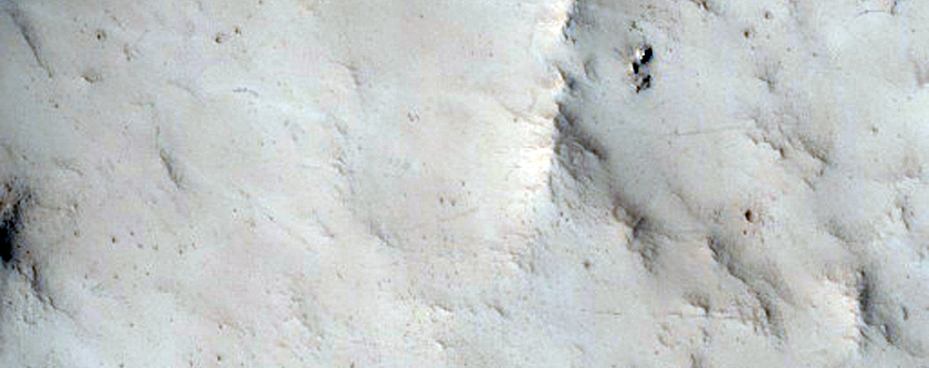 Ridges in Crater in Phlegra Dorsa Region