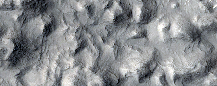 Impact Crater with Rocky Walls and Central Structure in Elysium Planitia