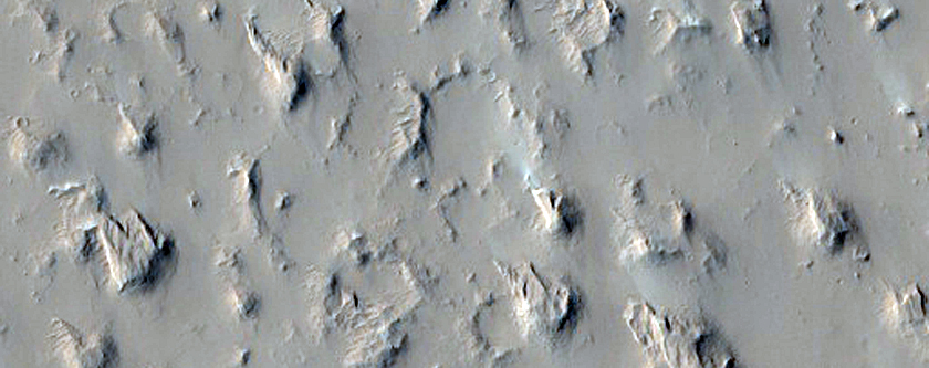 Terrain of Possible Chemical Signficance West of Tharsis Region