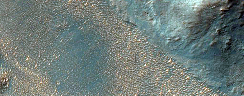 Slope Deposits Near Double Impact Crater