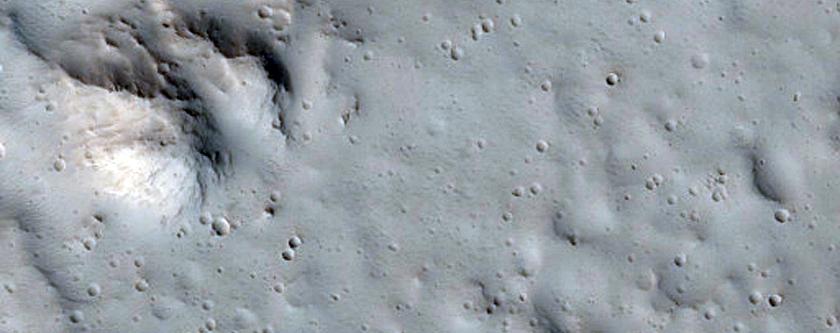 Well-Preserved Crater Near Alba Patera