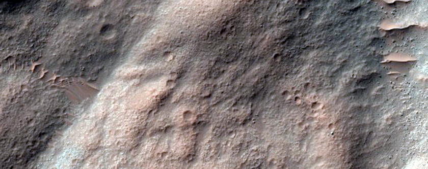 Possible Rock Exposures in Crater Wall