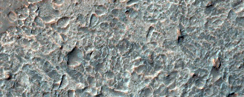 Ridged and Textured Material in as Seen in CTX Image 