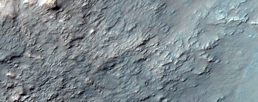 Central Peak of Unnamed Crater in Terra Sabaea